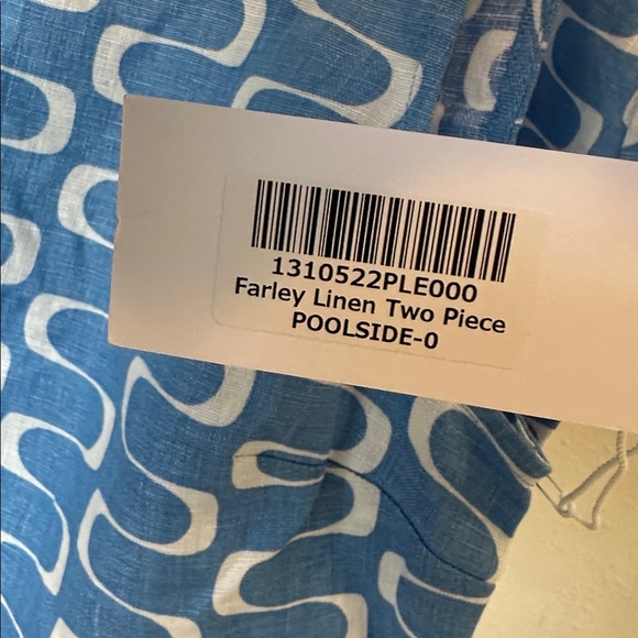 Reformation Farley 100% Linen pool side 2 pc set Blue White Patterned Skirt NWT - Picture 8 of 17